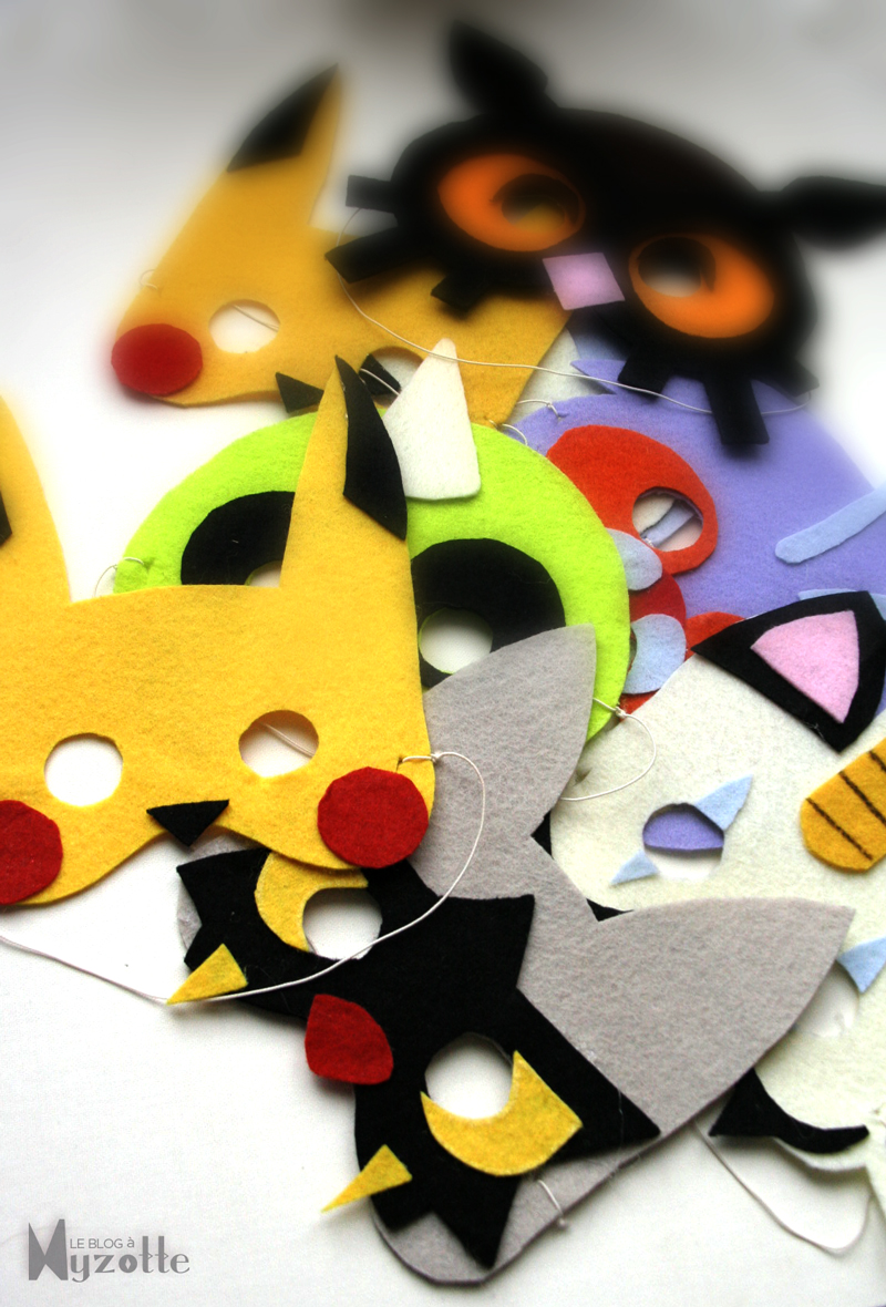 les masques en feutrine pour enfant  pokemons © myzotte